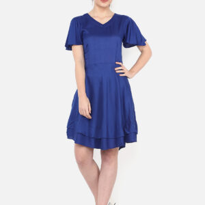 Women A-line Blue Dress
